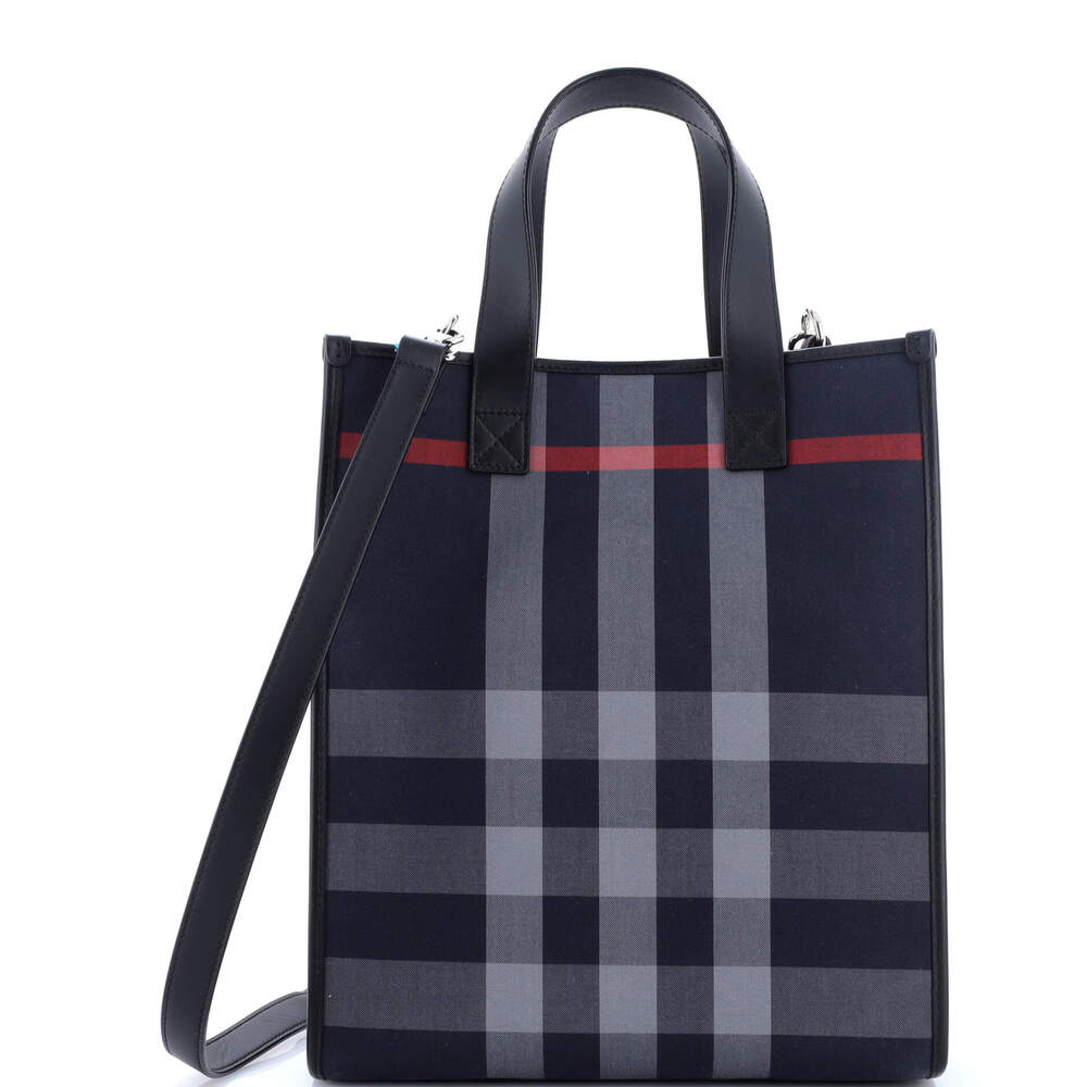 Burberry Book Tote Check E-Canvas #262015B64B